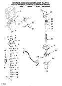 MOTOR AND ICE CONTAINER PARTS Diagram and Parts List for GC3SHEXNS00  Whirlpool Refrigerator