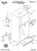 CABINET Diagram and Parts List for ET18JKXDN03  Whirlpool Refrigerator