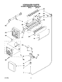 ICE MAKER Diagram and Parts List for ET8MTMXKT00  Whirlpool Refrigerator
