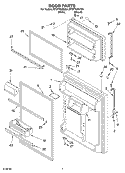 DOOR PARTS Diagram and Parts List for ET9FTKXKQ04  Whirlpool Refrigerator