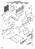 UNIT PARTS Diagram and Parts List for GT1SHWXPT00  Whirlpool Refrigerator