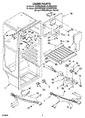 LINER PARTS Diagram and Parts List for ET4WPKYKQ02  Whirlpool Refrigerator