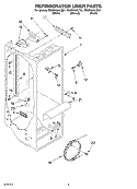 REFRIGERATOR LINER Diagram and Parts List for GD25SHAXLT01  Whirlpool Refrigerator