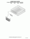 LOWER RACK PARTS Diagram and Parts List for  Whirlpool Dishwasher