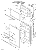 DOOR Diagram and Parts List for ET18NKXFN02  Whirlpool Refrigerator