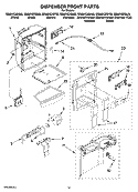 DISPENSER FRONT PARTS Diagram and Parts List for GS6NVEXSS03  Whirlpool Refrigerator