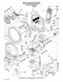 BULKHEAD PARTS Diagram and Parts List for  Whirlpool Dryer