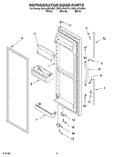 REFRIGERATOR DOOR Diagram and Parts List for GD5LHGXKT01  Whirlpool Refrigerator