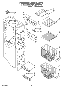 FREEZER LINER PARTS Diagram and Parts List for GD5YHAXTL01  Whirlpool Refrigerator