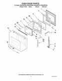 OVEN DOOR PARTS Diagram and Parts List for  Whirlpool Wall Oven