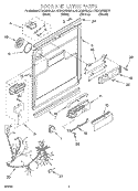 DOOR AND LATCH Diagram and Parts List for  KitchenAid Dishwasher