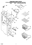 FREEZER LINER PARTS Diagram and Parts List for GD5RHAXSB01  Whirlpool Refrigerator