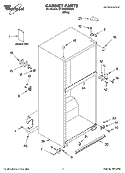 CABINET PARTS Diagram and Parts List for ET1MTEXMQ04  Whirlpool Refrigerator