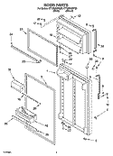 DOOR PARTS Diagram and Parts List for  Whirlpool Refrigerator