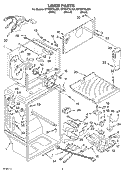 LINER Diagram and Parts List for GT1SHTXLB01  Whirlpool Refrigerator