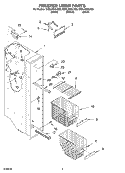 FREEZER LINER Diagram and Parts List for GD2LHGXLB00  Whirlpool Refrigerator
