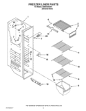 FREEZER LINER PARTS Diagram and Parts List for  Whirlpool Refrigerator