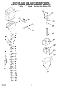 MOTOR AND ICE CONTAINER PARTS Diagram and Parts List for GD5RHAXSB01  Whirlpool Refrigerator