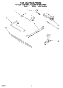 TOP VENTING PARTS Diagram and Parts List for  KitchenAid Range