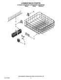 LOWER RACK PARTS Diagram and Parts List for  KitchenAid Dishwasher