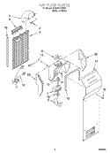 AIR FLOW Diagram and Parts List for GD22DKXHW01  Whirlpool Refrigerator