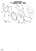 DOOR PARTS, OPTIONAL PARTS (NOT INCLUDED) Diagram and Parts List for  Whirlpool Dryer