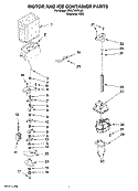 MOTOR AND ICE CONTAINER PARTS Diagram and Parts List for  Whirlpool Refrigerator