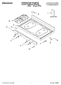 COOKTOP Diagram and Parts List for TGP325LQ0  Estate Range