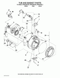 TUB AND BASKET PARTS Diagram and Parts List for  Whirlpool Washer
