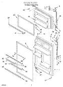 DOOR Diagram and Parts List for ET18SCRFW00  Whirlpool Refrigerator