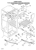 LINER Diagram and Parts List for ET4WSKYKT00  Whirlpool Refrigerator