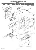DISPENSER FRONT PARTS Diagram and Parts List for GD5NVAXSS01  Whirlpool Refrigerator