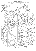LINER Diagram and Parts List for GR2SHTXKT00  Whirlpool Refrigerator