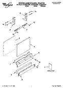 DOOR AND PANEL PARTS Diagram and Parts List for  Whirlpool Dishwasher