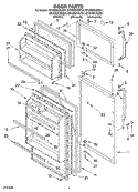 DOOR Diagram and Parts List for ET4WSKYKT01  Whirlpool Refrigerator