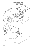ICEMAKER PARTS Diagram and Parts List for ET8GHMXLQ01  Whirlpool Refrigerator
