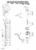MOTOR AND ICE CONTAINER PARTS Diagram and Parts List for GD5DHAXVB02  Whirlpool Refrigerator