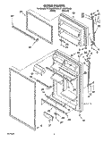 DOOR Diagram and Parts List for ET18GKXDW00  Whirlpool Refrigerator