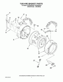 TUB AND BASKET PARTS Diagram and Parts List for  Whirlpool Washer