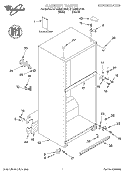 CABINET, LITERATURE Diagram and Parts List for ET18MMXJT00  Whirlpool Refrigerator