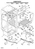 LINER PARTS Diagram and Parts List for ET4WSKYKQ04  Whirlpool Refrigerator