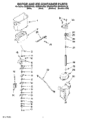 MOTOR AND ICE CONTAINER PARTS Diagram and Parts List for GS6NVEXVS00  Whirlpool Refrigerator