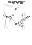 UPPER WASH AND RINSE PARTS Diagram and Parts List for  Whirlpool Dishwasher
