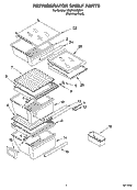 REFRIGERATOR SHELF PARTS Diagram and Parts List for GD5PHAXMS11  Whirlpool Refrigerator