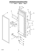 REFRIGERATOR DOOR Diagram and Parts List for GD2SHAXLT00  Whirlpool Refrigerator
