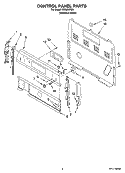 CONTROL PANEL PARTS Diagram and Parts List for TES356TD0  Estate Range