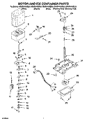 MOTOR AND ICE CONTAINER PARTS Diagram and Parts List for GS6SHAXMB00  Whirlpool Refrigerator