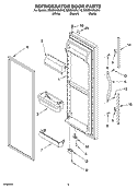 REFRIGERATOR DOOR PARTS Diagram and Parts List for GD5SHAXLT12  Whirlpool Refrigerator