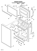 DOOR Diagram and Parts List for ET1WTKXKQ07  Whirlpool Refrigerator