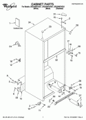 CABINET PARTS Diagram and Parts List for GR2SHWXVB01  Whirlpool Refrigerator